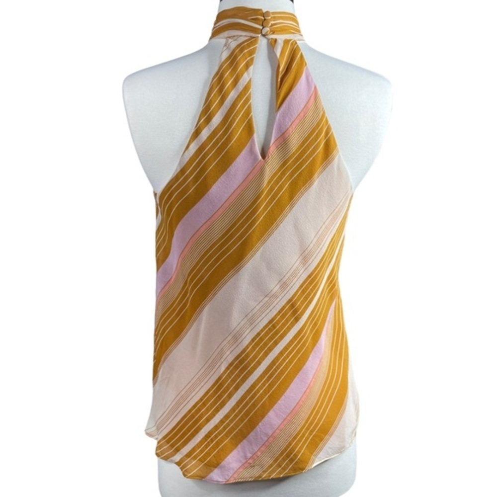 Joie striped sleeveless silk top in yellow and pink womens XS - Picture 3 of 6